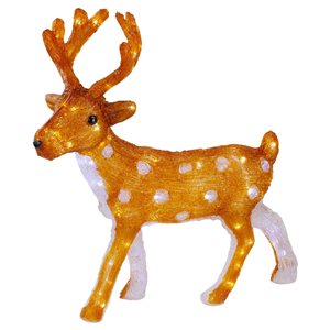 Northlight 24-in LED Commercial Grade Acrylic Mini Reindeer Outdoor Christmas Decor - White Lights