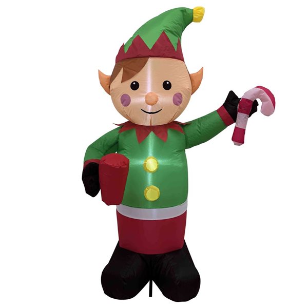 Northlight 4.25-ft Lighted Inflatable Elf Outdoor Christmas Decoration