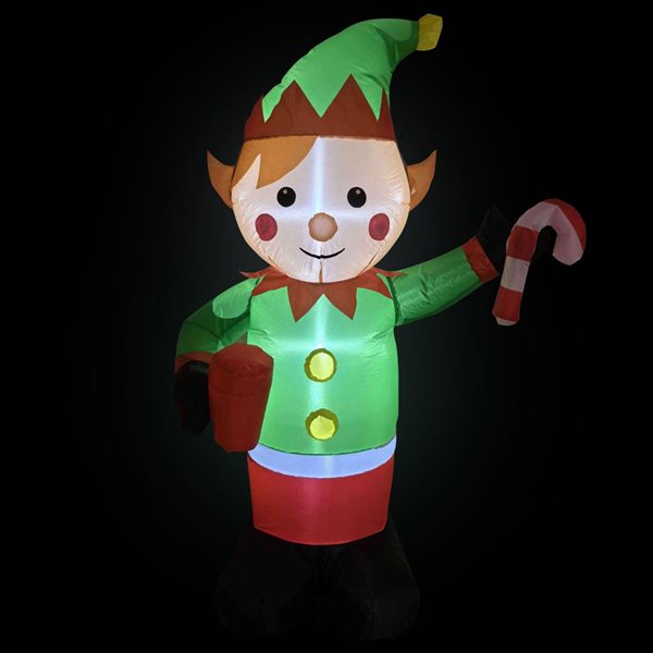 Northlight 4.25-ft Lighted Inflatable Elf Outdoor Christmas Decoration