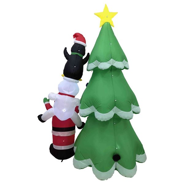 Northlight 8-ft LED Lighted Inflatable Stacked Santa  Snowman and Penguin Outdoor Decoration