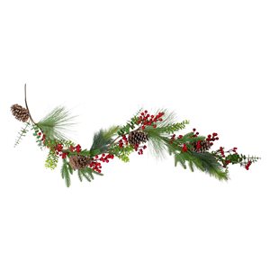 Northlight 5-ft x 10-in Berry Pine and Eucalyptus Artificial Christmas Garland - Unlit