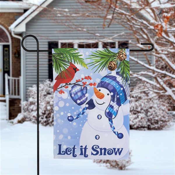 Northlight 12.5 x 18-in Let It Snow Snowman and Cardinal Outdoor Garden Flag