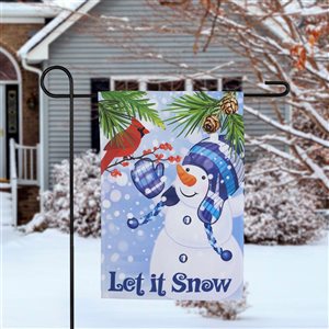 Northlight 12.5 x 18-in Let It Snow Snowman and Cardinal Outdoor Garden Flag