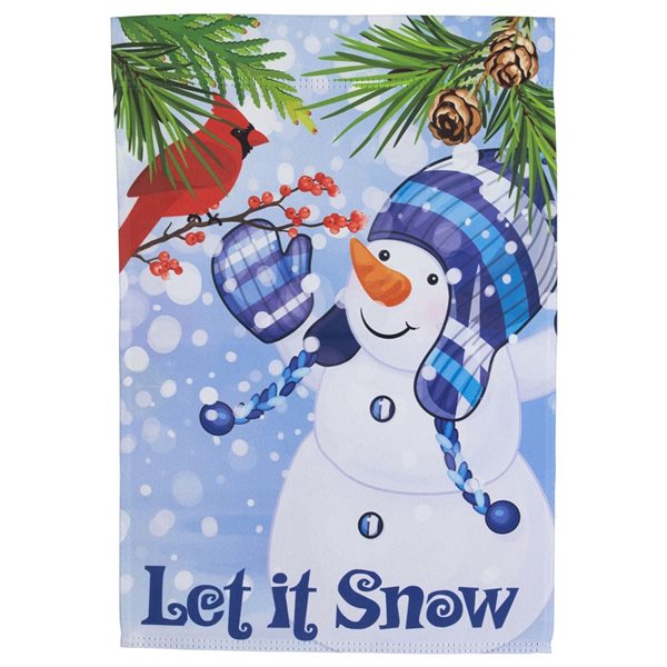 Northlight 12.5 x 18-in Let It Snow Snowman and Cardinal Outdoor Garden Flag