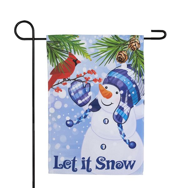 Northlight 12.5 x 18-in Let It Snow Snowman and Cardinal Outdoor Garden Flag