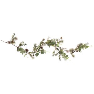 Northlight 5-ft White Berry  Eucalyptus and Pinecone Christmas Garland - Unlit