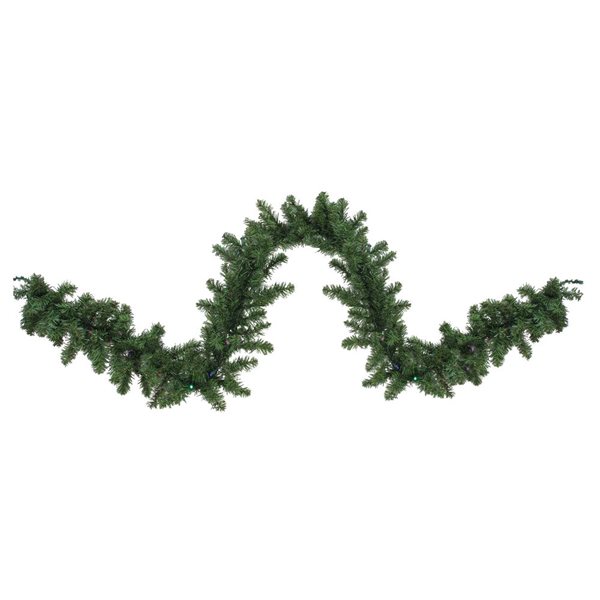 Northlight 9-ft x 10-in Pre-Lit Battery Operated Pine Artificial Christmas Garland - LED Multi Lights