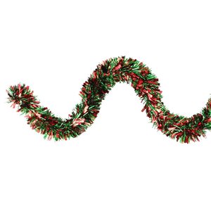 Northlight 12-ft Red and Green Wide Cut Christmas Tinsel Garland - Unlit