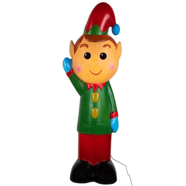 Northlight 40-in Lighted Retro Style Blow Mold Elf Outdoor Christmas Decoration