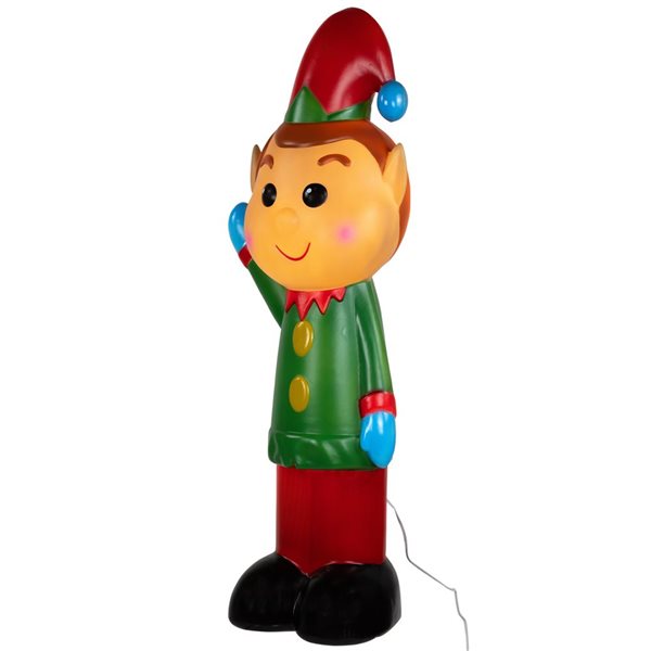 Northlight 40-in Lighted Retro Style Blow Mold Elf Outdoor Christmas Decoration