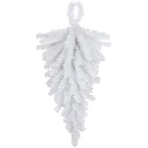 Northlight 30-in Snow White Pine Artificial Teardrop Christmas Swag  Unlit