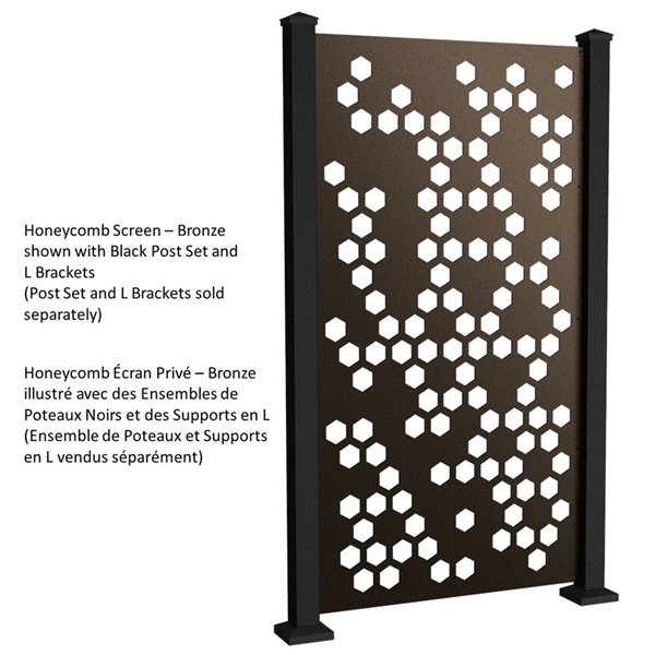 Sunbelly 36.25-in Honeycomb Aluminum Bronze Privacy Screen Panel