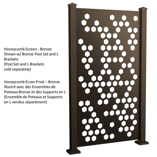 Sunbelly 36.25-in Honeycomb Aluminum Bronze Privacy Screen Panel