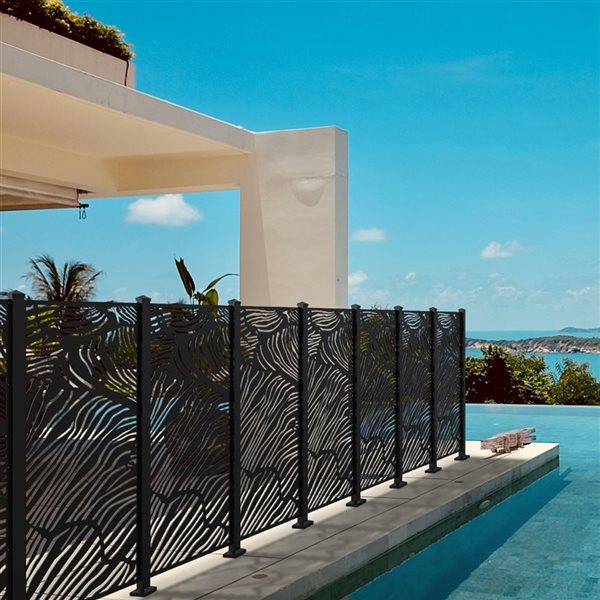 Sunbelly 36.25-in Malibu Aluminum Black Privacy Screen Panel