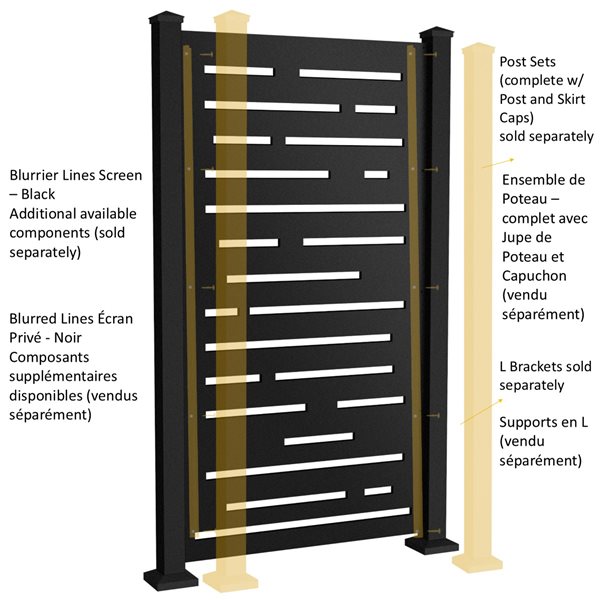 Sunbelly 36 x 68-in  Aluminum Black Screen Panel - Blurrier Lines (Screen Only)