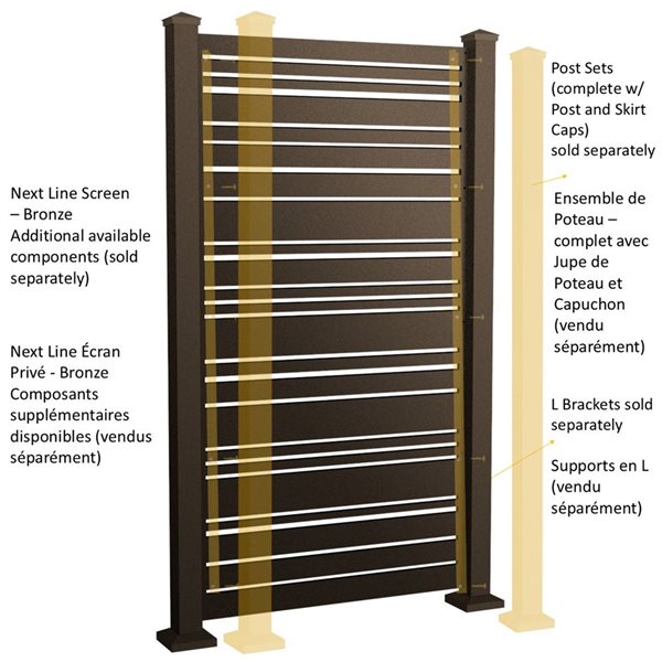 Sunbelly 36.25-in Next Line Aluminum Bronze Privacy Screen Panel