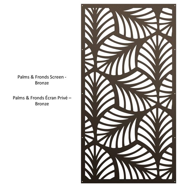 Sunbelly 36.25-in Palms & Fronds Aluminum Bronze Privacy Screen Panel