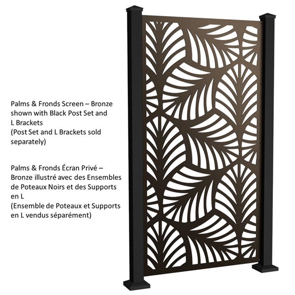 Sunbelly 36.25-in Palms & Fronds Aluminum Bronze Privacy Screen Panel