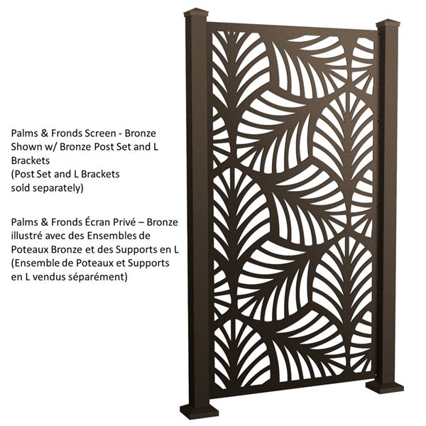 Sunbelly 36.25-in Palms & Fronds Aluminum Bronze Privacy Screen Panel