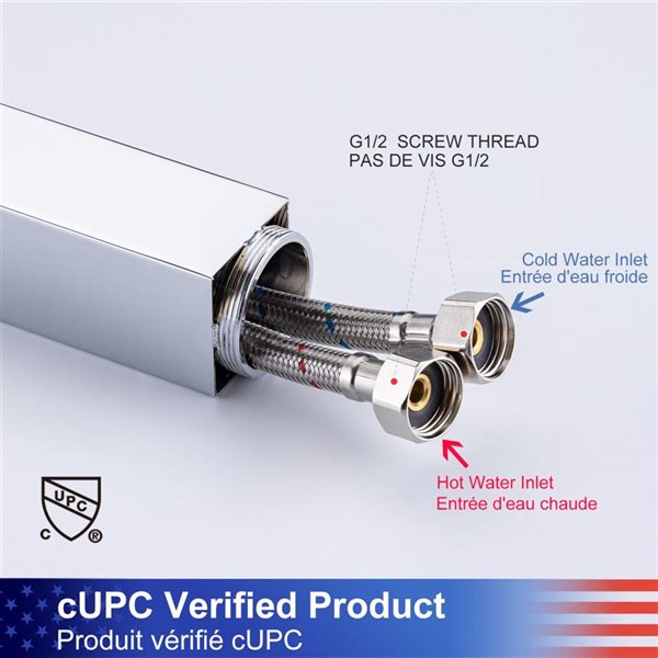 RAINLEX Single-Handle Floor Mounted Waterfall Tub Faucet with Diverter and Handshower in Chrome