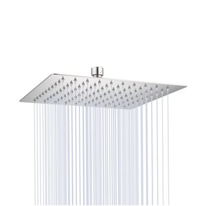 RAINLEX 8-in Square Ultra-Thin Rain Fixed Shower Head in Brushed Nickel