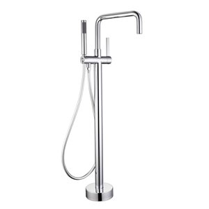 RAINLEX Single-Handle Floor Mounted Tub Filler with Diverter and Hand Shower in Chrome