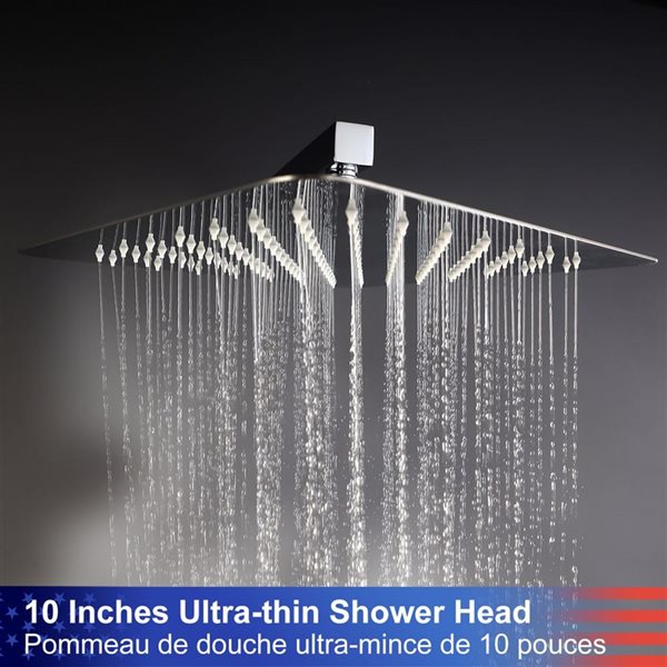 RAINLEX 10-in 1-Handle 3-Sprays Hand Shower Wall Mount Shower Faucet in Chrome