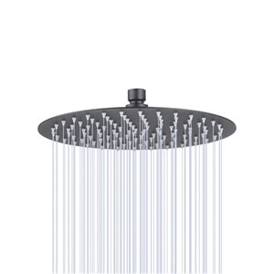 RAINLEX 8-in Round Ultra-Thin Rain Fixed Shower Head in Matte Black