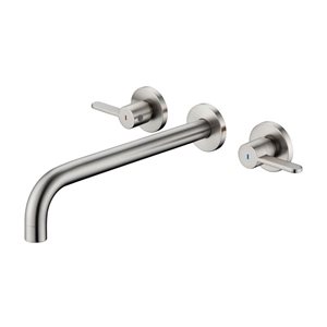 RAINLEX Double Handle Wall Mounted Tub Faucet in Brushed Nickel