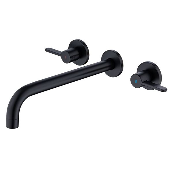 RAINLEX Double Handle Wall Mounted Tub Faucet in Matte Black