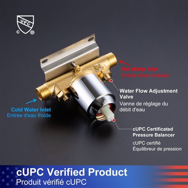 RAINLEX 10-in Showerhead Single-Handle 1-Spray Round High Pressure Shower Faucet in Chrome