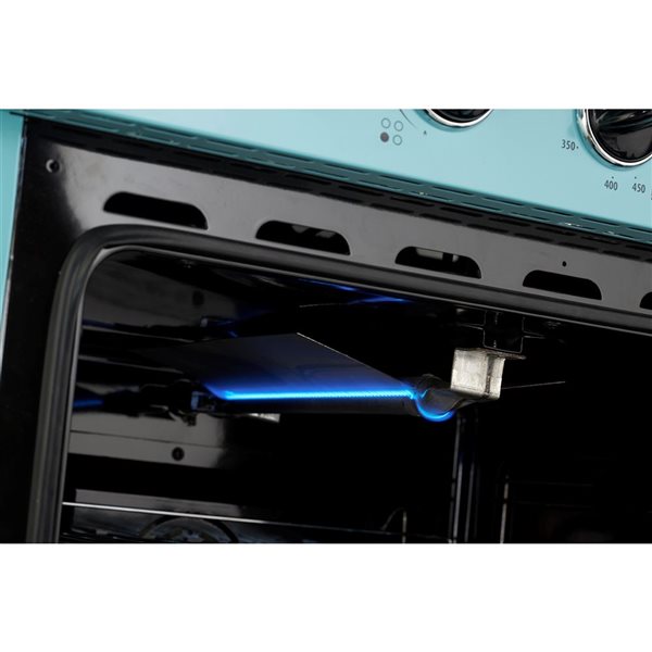 Unique Classic Retro 30-in 3.9-ft³ 4-Burner Gas Range with Convection Oven - Ocean Mist Turquoise