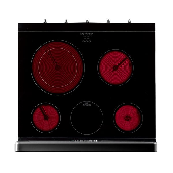 Unique Classic Retro 30-in 5-Element Electric Range w/ 3.9 ft³ Convection Oven and Hot Surface Indicator - Midnight Black