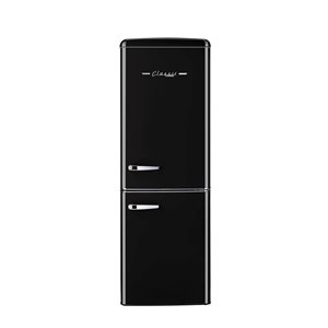 Réfrigérateur à congélateur inférieur Classic Rétro Unique 22 po 7 pi³ nuit noire, ENERGY STAR(MD)