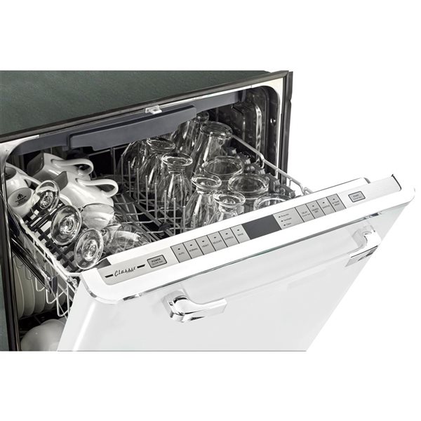 Unique Classic Retro 24-in Marshmallow White Built-In Dishwasher with Stainless Steel Tub, 45 dBa