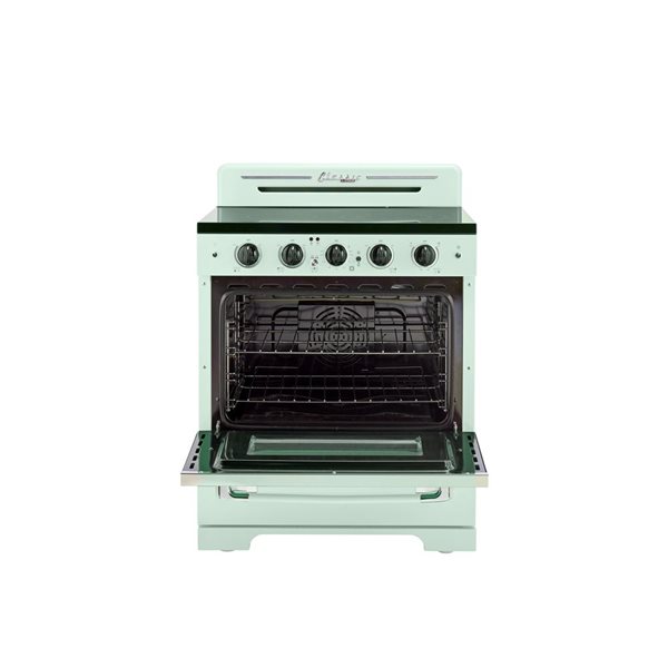 Unique Classic Retro 30-in 5-Element Electric Range w/ 3.9 ft³ Convection Oven and Hot Surface Indicator - Summer Mint Green