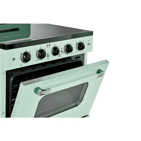 Unique Classic Retro 30-in 5-Element Electric Range w/ 3.9 ft³ Convection Oven and Hot Surface Indicator - Summer Mint Green