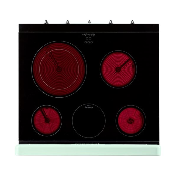 Unique Classic Retro 30-in 5-Element Electric Range w/ 3.9 ft³ Convection Oven and Hot Surface Indicator - Summer Mint Green