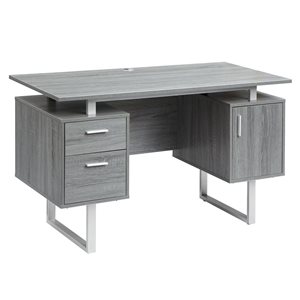 Techni Mobili Modern Office Desk with Storage - Grey