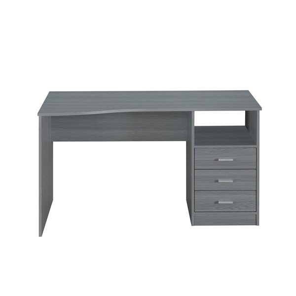 Techni Mobili Classic Computer Desk with Multiple Drawers - Grey