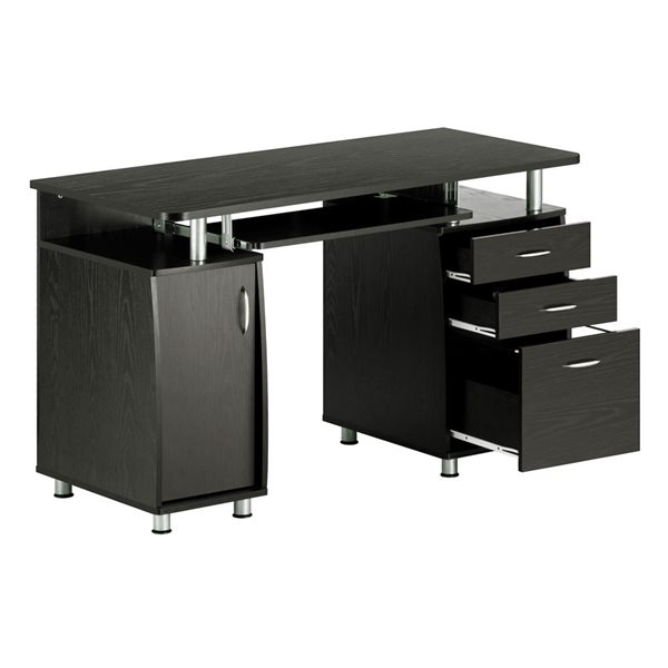 Techni Mobili Complete Workstation Computer Desk with Storage - Espresso