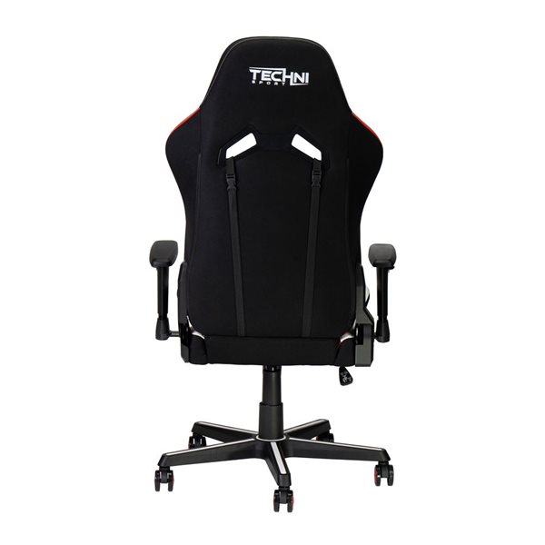 Chaise de jeu Echo TSF72 Techni Sport, noir avec rouge et blanc