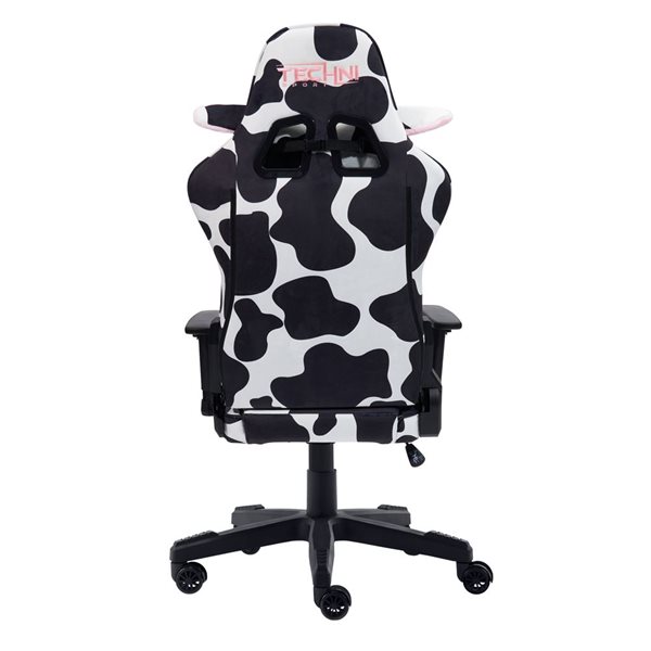 Chaise de jeu à imprimé de vache gamme LUXX TS85 Techni, noir