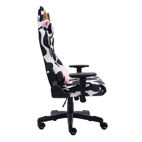 Chaise de jeu à imprimé de vache gamme LUXX TS85 Techni, noir