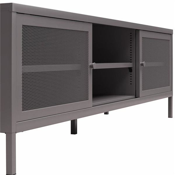 Systembuild Evolution Sunset District Metal TV Stand for Televisions up to 65-in - Graphite Grey