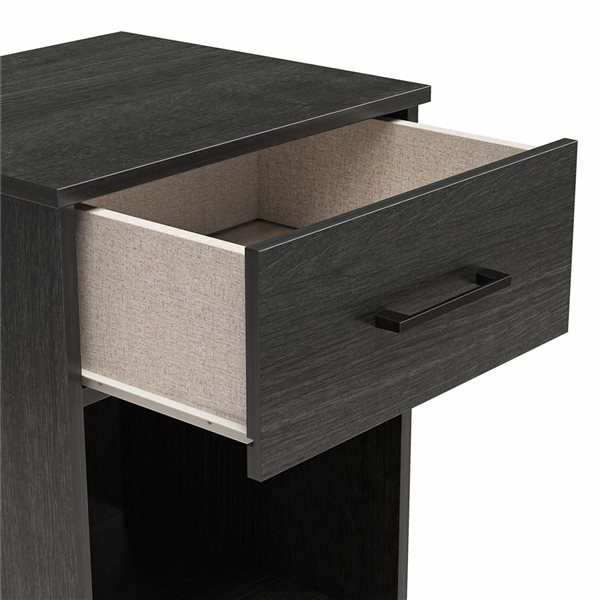 Ameriwood Home BrEZ Build Pearce Nightstand with Drawer - Black Oak