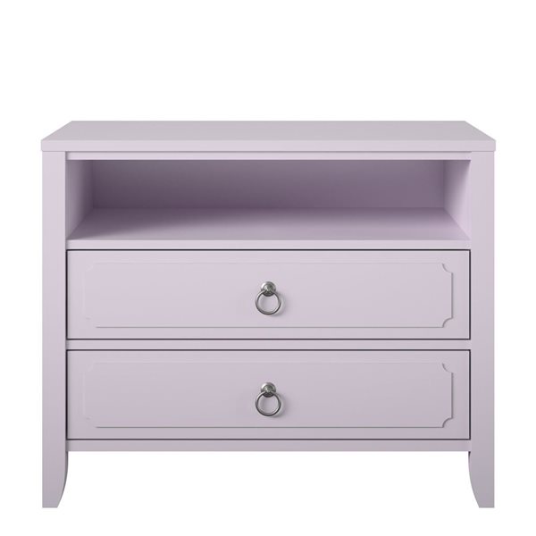 Novogratz Her Majesty 2 Drawer Nightstand - Lavender