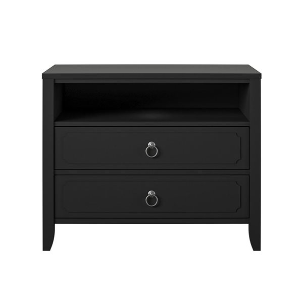 Novogratz Her Majesty 2 Drawer Nightstand - Black