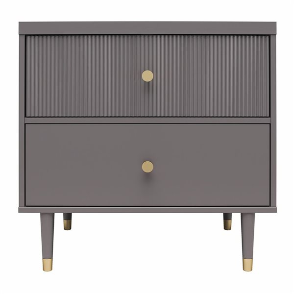 CosmoLiving by Cosmopolitan Elizabeth Nightstand - Graphite Grey