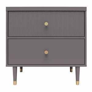 CosmoLiving by Cosmopolitan Elizabeth Nightstand - Graphite Grey